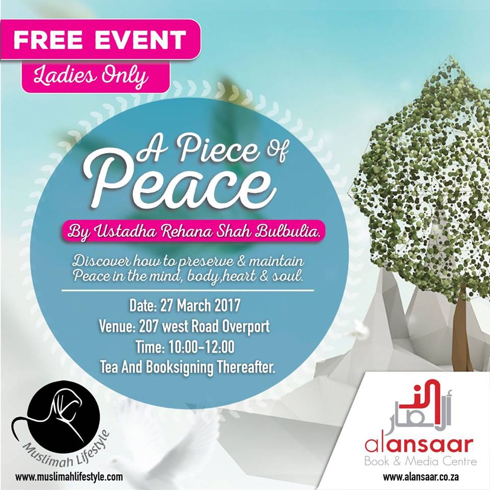DBN : Free Workshop – A Piece of Peace